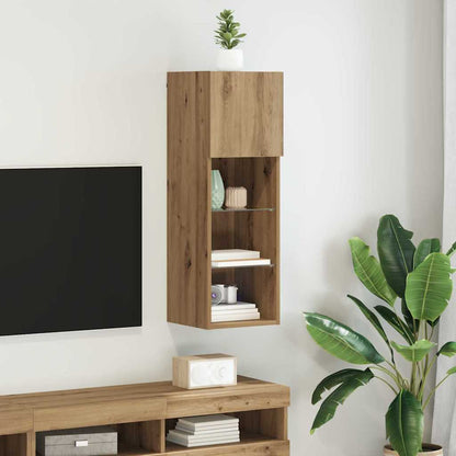 Mobili Tv Con Luci Led 2 Pz 30,5X30X102 Cm