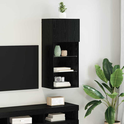 Mobili Tv Con Luci Led 2 Pz 30,5X30X102 Cm