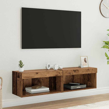 Mobili Porta Tv Con Luci Led 2 Pz Bianchi 80X30X30 Cm