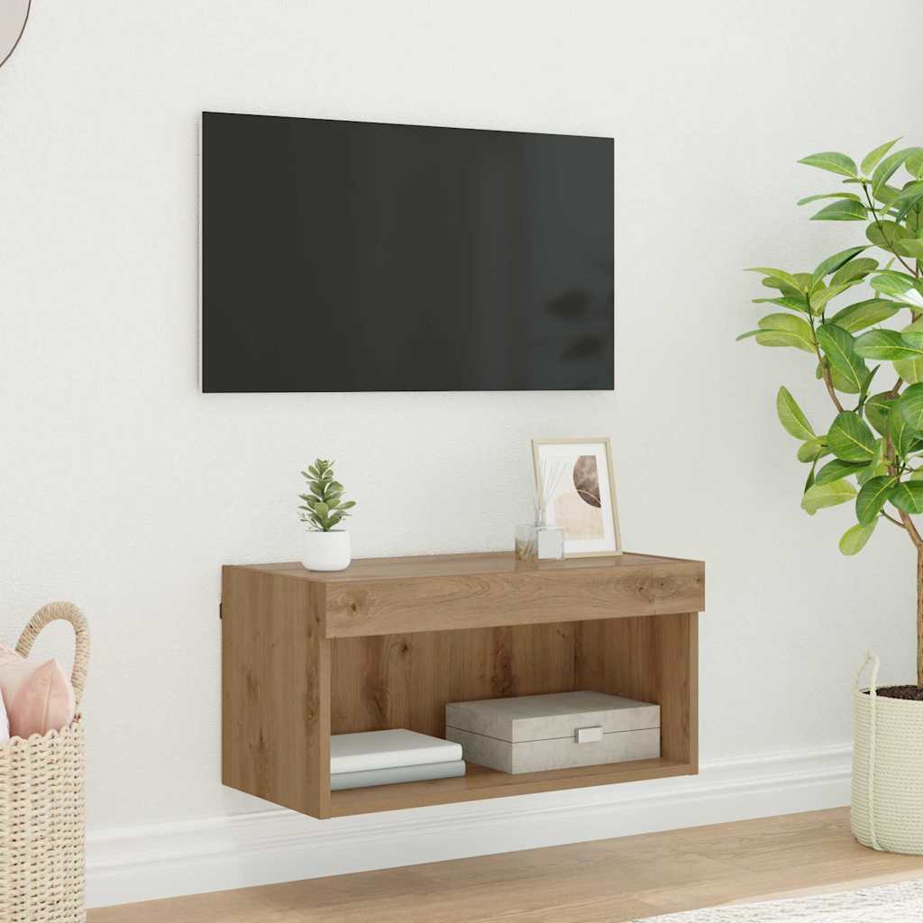Mobili Porta Tv Con Luci Led 2 Pz Bianchi 80X30X30 Cm