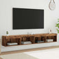 Mobili Porta Tv Con Luci Led 2 Pz Bianchi 80X30X30 Cm