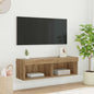 Mobili Porta Tv Con Luci Led 2 Pz Bianchi 80X30X30 Cm