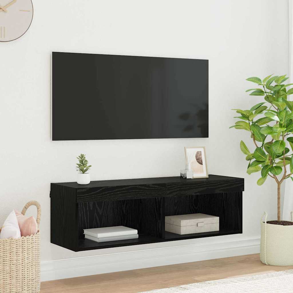 Mobili Porta Tv Con Luci Led 2 Pz Bianchi 80X30X30 Cm