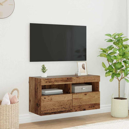 Mobile Tv A Parete Con Luci Led 60X30X40 Cm