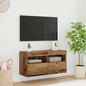 Mobile Tv A Parete Con Luci Led 60X30X40 Cm