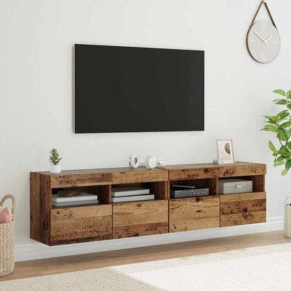Mobile Tv A Parete Con Luci Led 60X30X40 Cm
