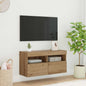 Mobile Tv A Parete Con Luci Led 60X30X40 Cm