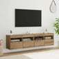 Mobile Tv A Parete Con Luci Led 60X30X40 Cm