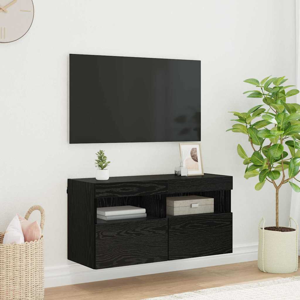 Mobile Tv A Parete Con Luci Led 60X30X40 Cm