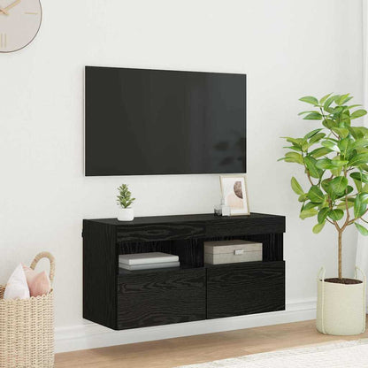 Mobile Tv A Parete Con Luci Led 60X30X40 Cm