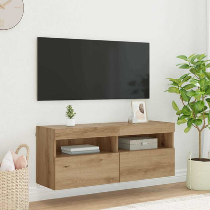 Mobile Tv A Parete Con Luci Led 60X30X40 Cm