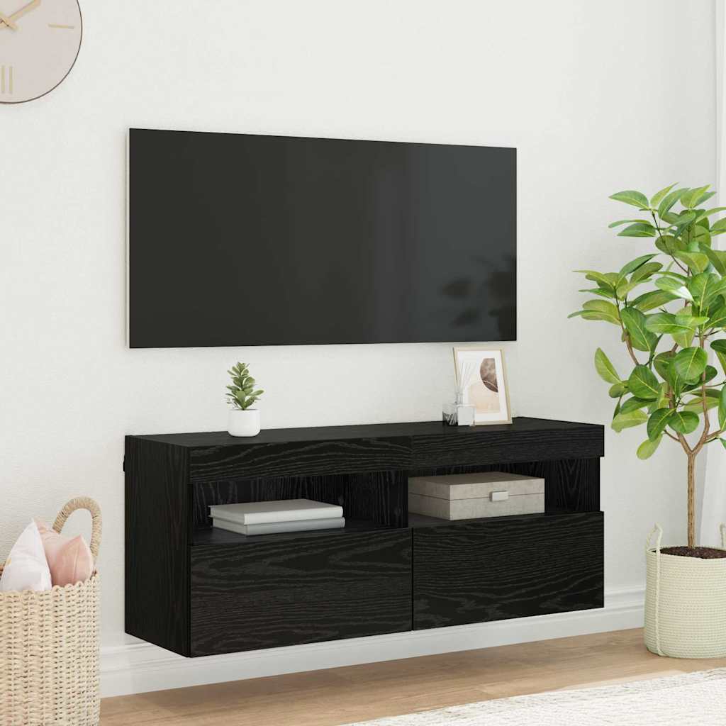 Mobile Tv A Parete Con Luci Led 60X30X40 Cm