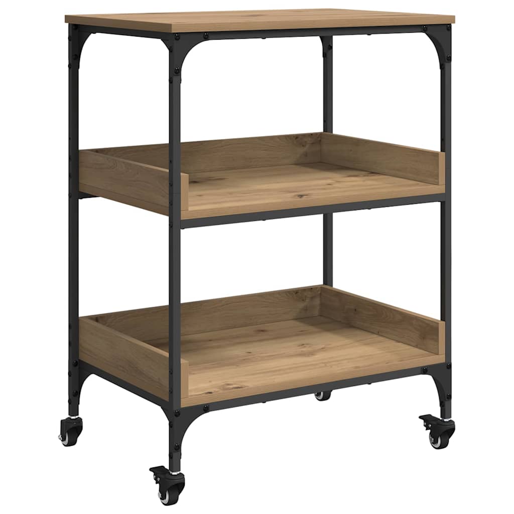 Carrello Da Cucina Rovere Artigianale 60 X 41 X 80.5 Cm