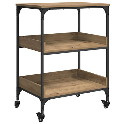 Carrello Da Cucina Rovere Artigianale 60 X 41 X 80.5 Cm