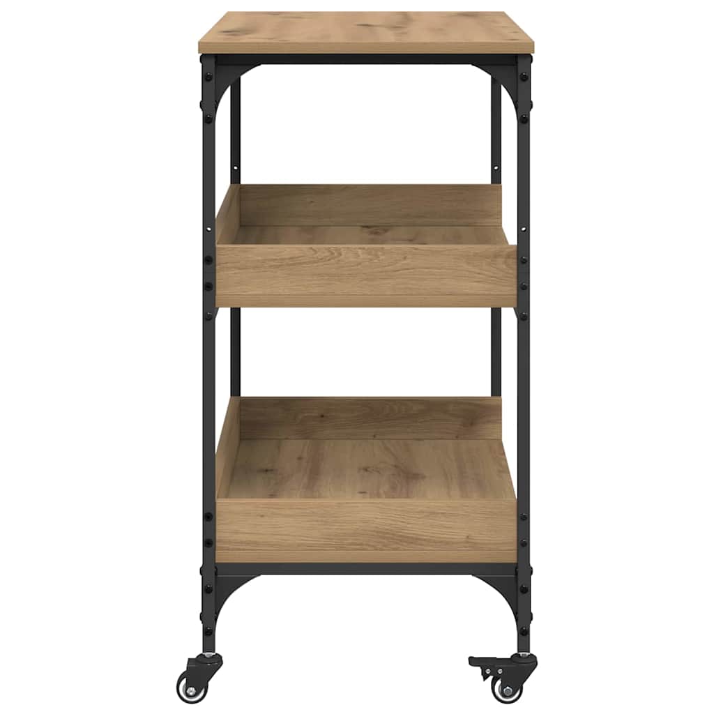 Carrello Da Cucina Rovere Artigianale 60 X 41 X 80.5 Cm
