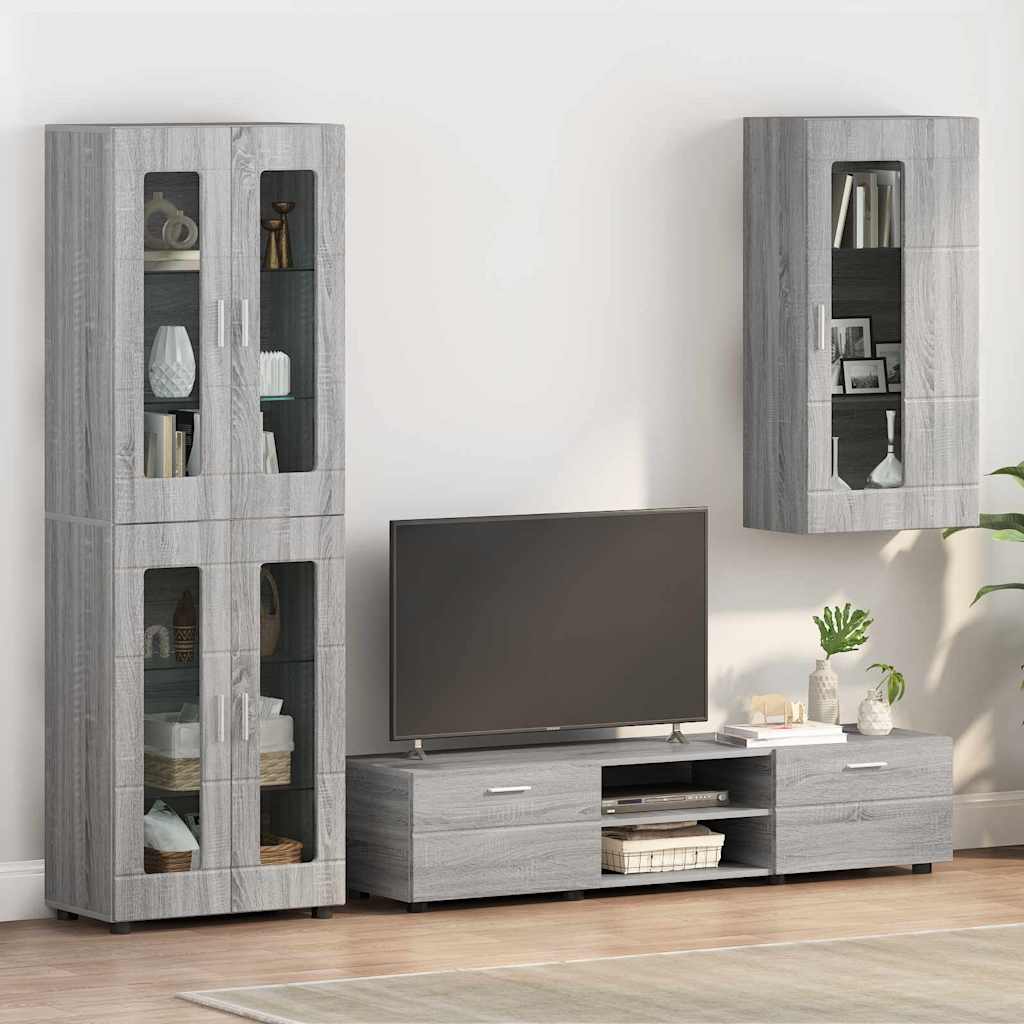 Credenza Con Porta Florin Grigio Sonoma 88,5 X 30,5 X 55,5 Cm Sonoma Grigia