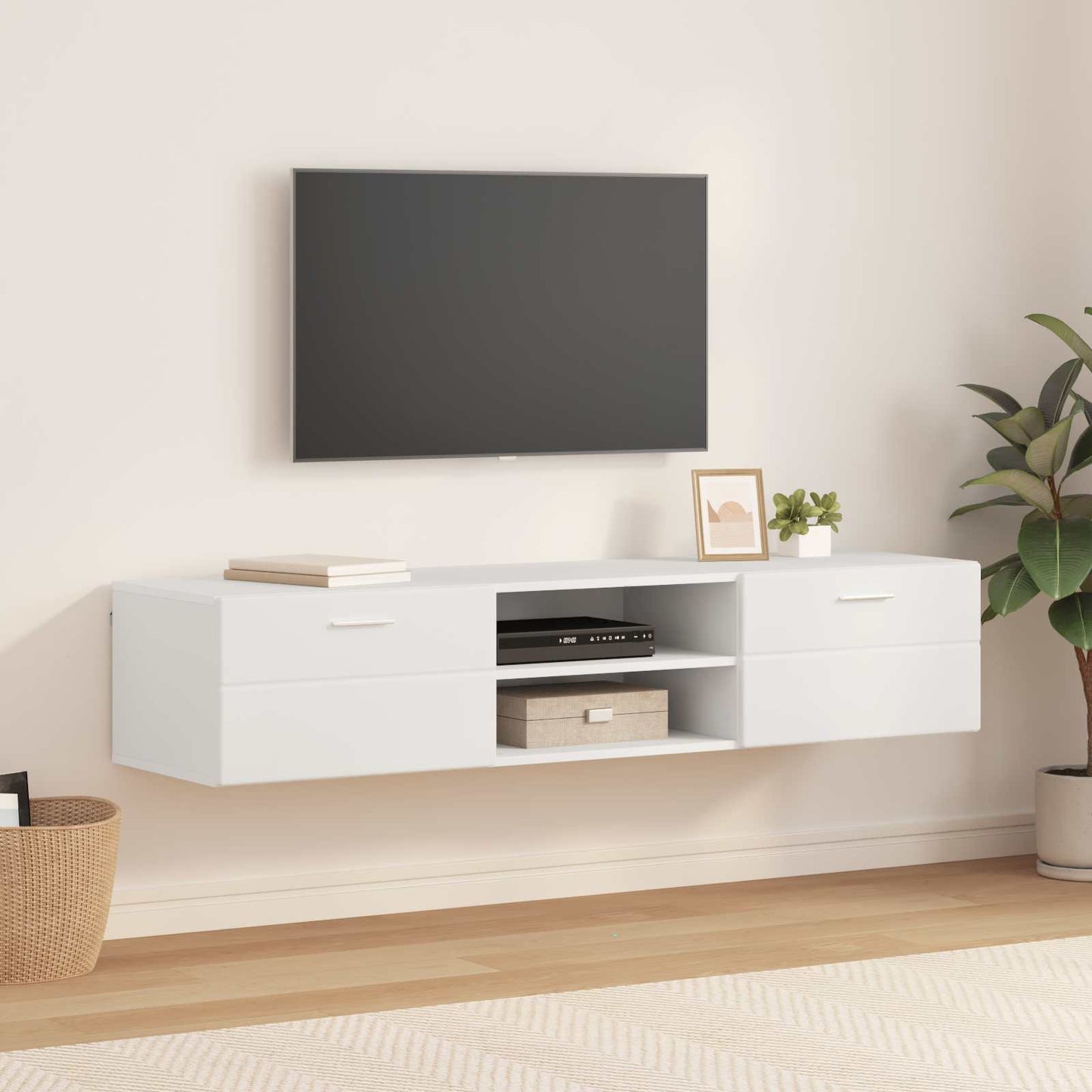 Credenza Florin 88,5 X 30,5 X 73 Cm Legno Multistrato Bianco