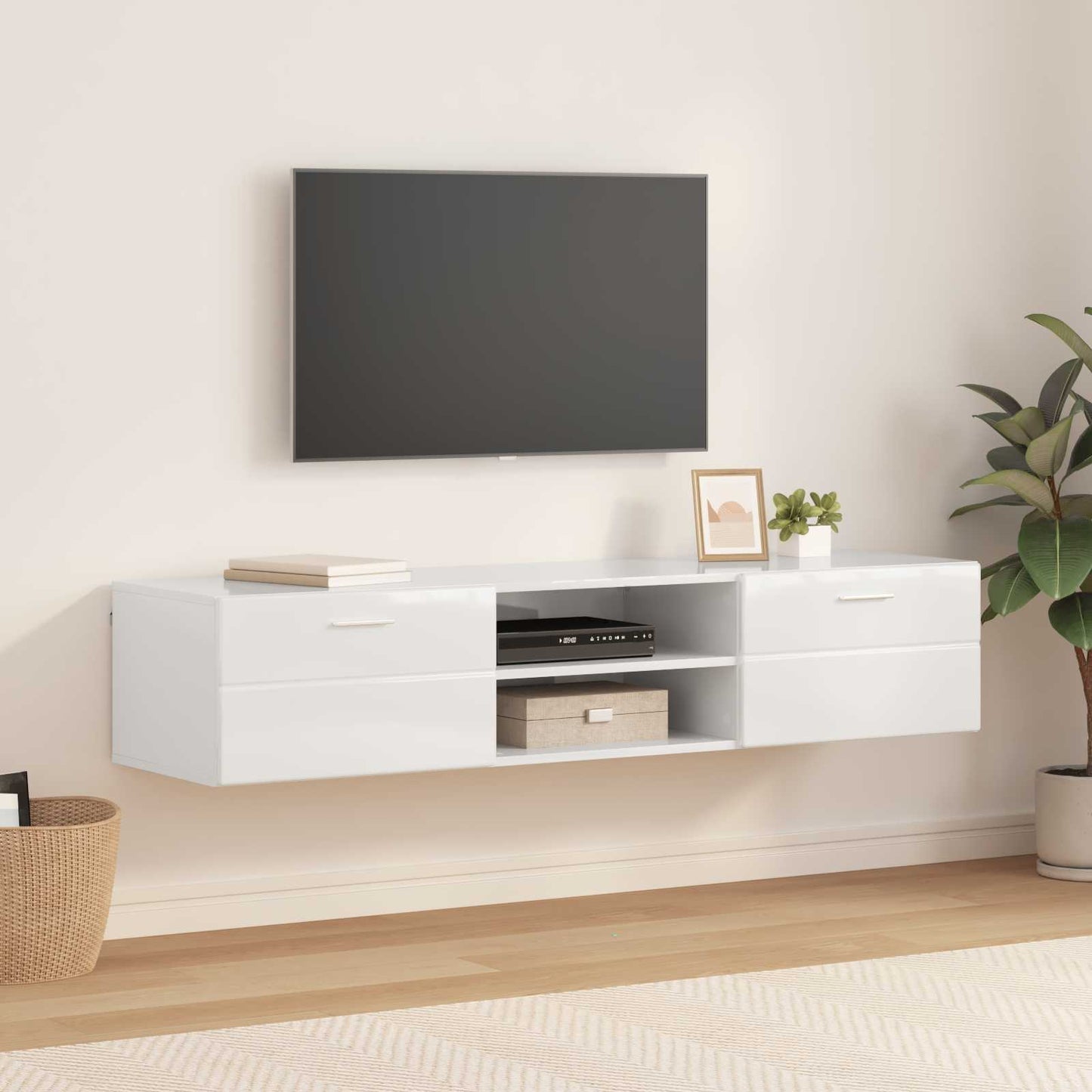 Set Mobile Tv Florin 3 Pcs Legno Multistrato Grigio Cemento