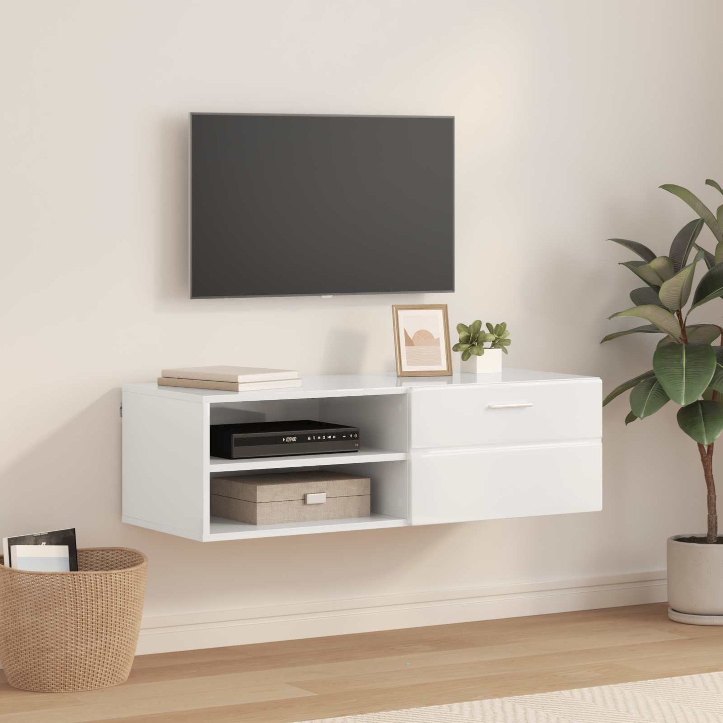 Set Mobile Tv Florin 3 Pcs Legno Multistrato Grigio Cemento
