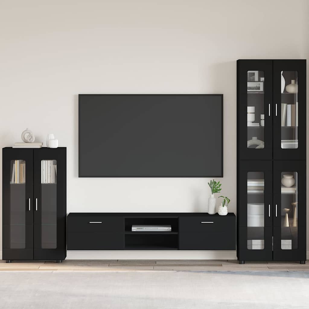 Credenza Florin 88,5 X 30,5 X 55,5 Cm Legno Multistrato Nero