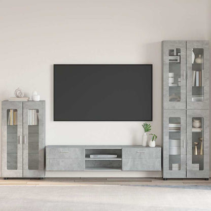 Set Mobile Tv Florin 3 Pcs Legno Multistrato Grigio Cemento