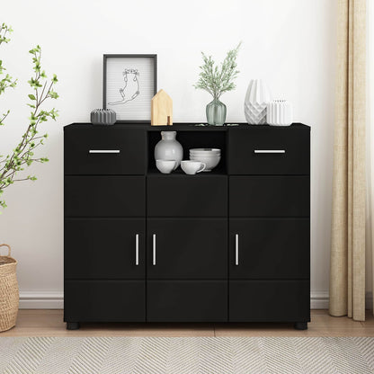 Credenza Florin 88,5 X 30,5 X 55,5 Cm Legno Multistrato Nero