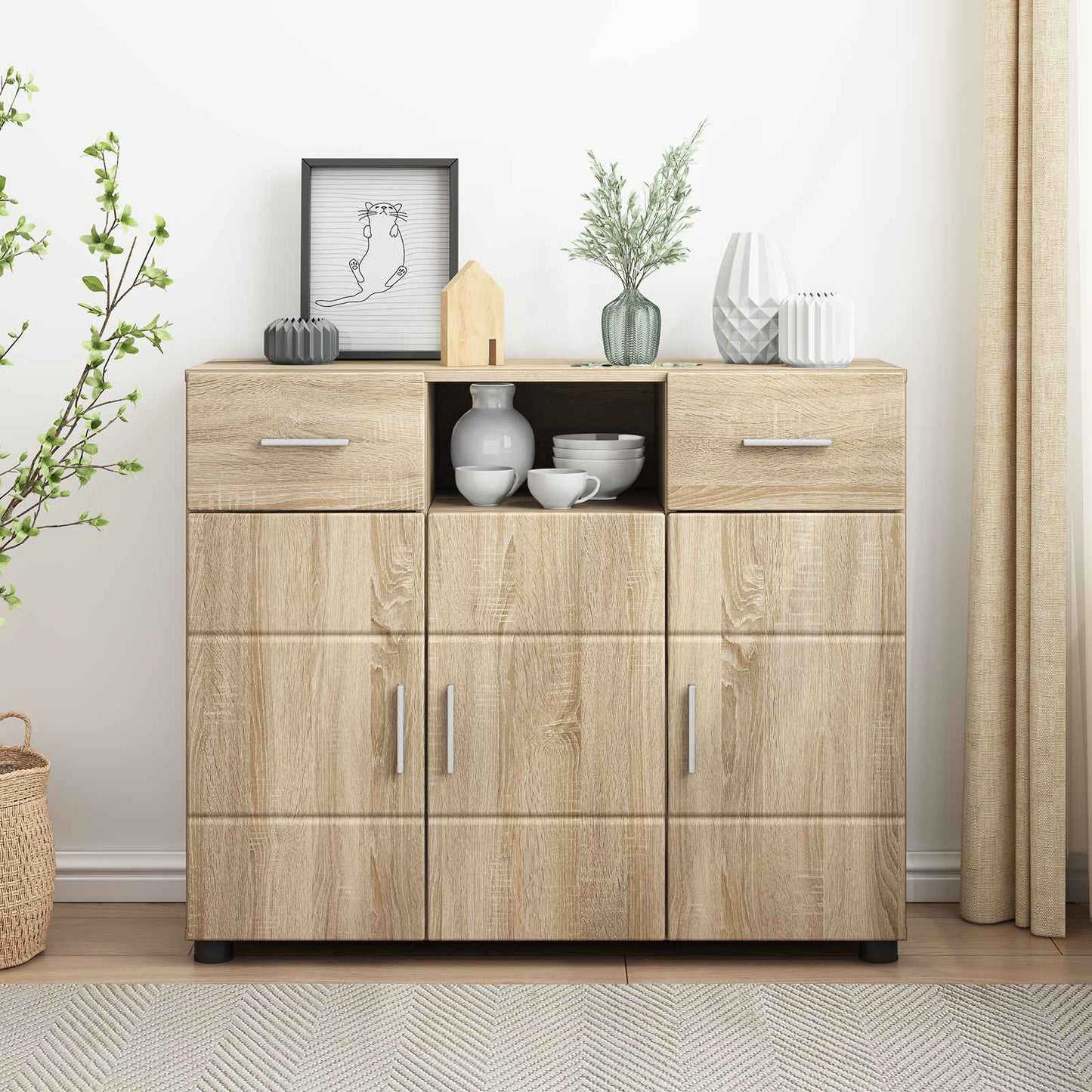 Credenza Con Porta Florin 88,5 X 30,5 X 73 Cm Rovere Sonoma