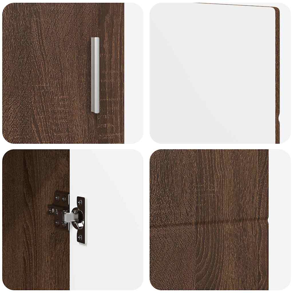 Credenza Con Porta Florin Rovere Marrone 88,5 X 30,5 X 55,5 Cm Quercia Marrone