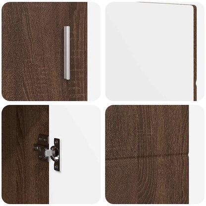 Credenza Con Porta Florin Rovere Marrone 88,5 X 30,5 X 55,5 Cm Quercia Marrone