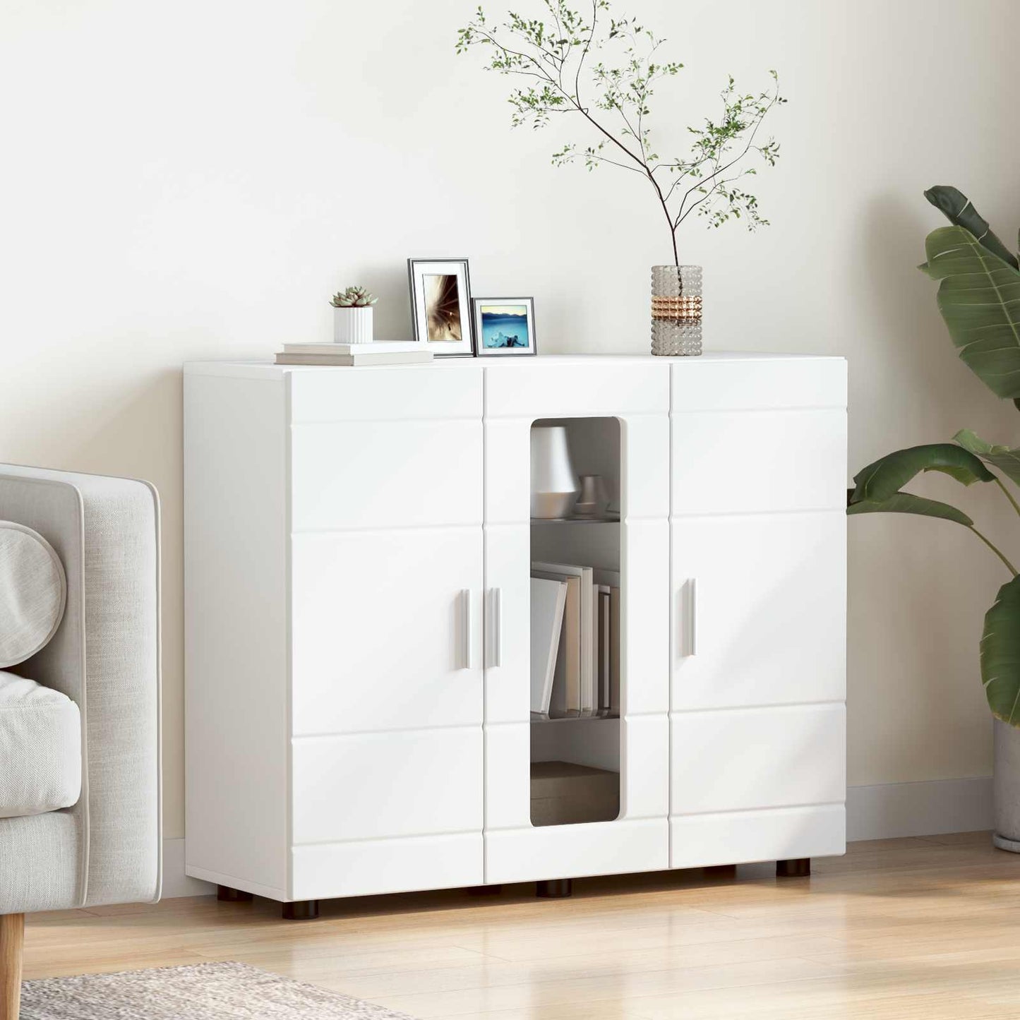 Credenza Florin 88,5 X 30,5 X 73 Cm Legno Multistrato Bianco