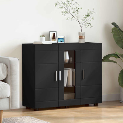 Credenza Florin 88,5 X 30,5 X 55,5 Cm Legno Multistrato Nero