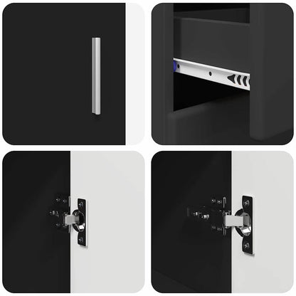 Credenza Florin Nero 88,5 X 30,5 X 73 Cm Legno Multistrato Bianco