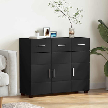 Credenza Florin Nero 88,5 X 30,5 X 73 Cm Legno Multistrato Bianco