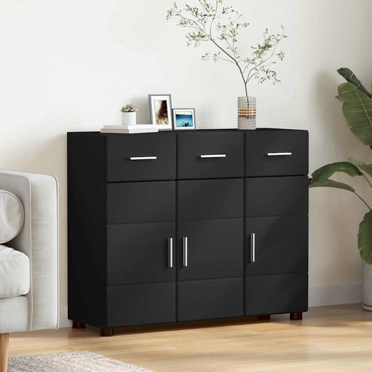 Credenza Florin Nero 88,5 X 30,5 X 73 Cm Legno Multistrato Bianco