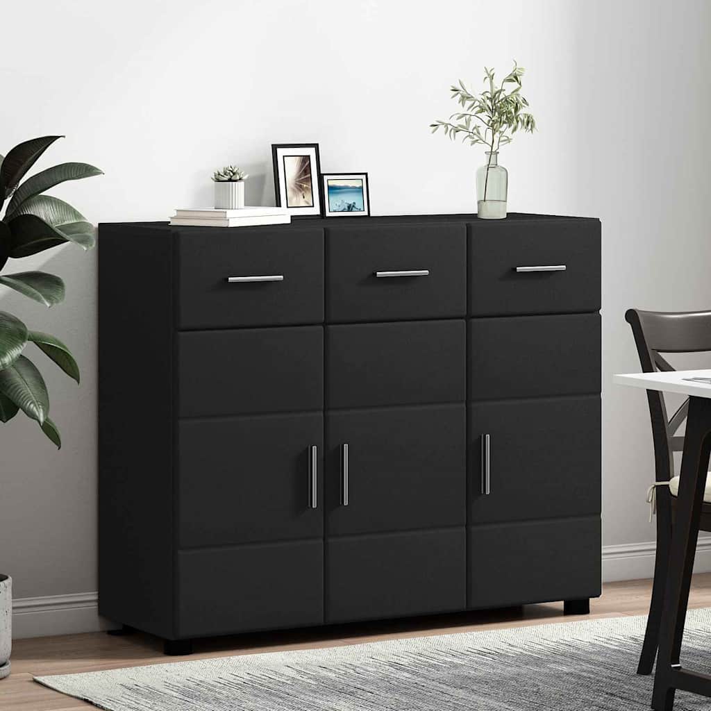 Credenza Florin Nero 88,5 X 30,5 X 73 Cm Legno Multistrato Bianco