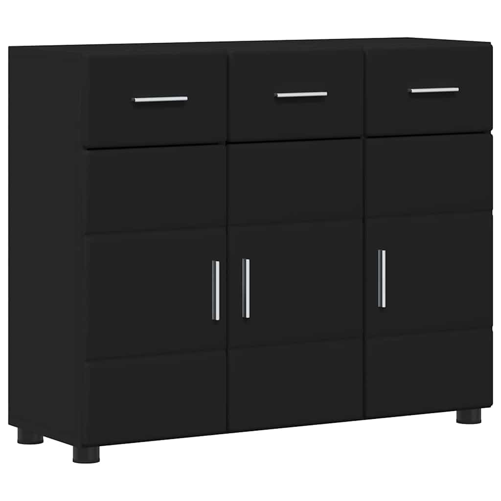 Credenza Florin Nero 88,5 X 30,5 X 73 Cm Legno Multistrato Bianco