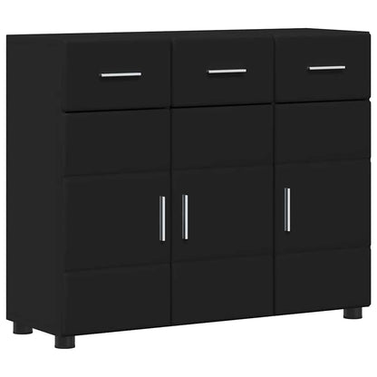 Credenza Florin Nero 88,5 X 30,5 X 73 Cm Legno Multistrato Bianco