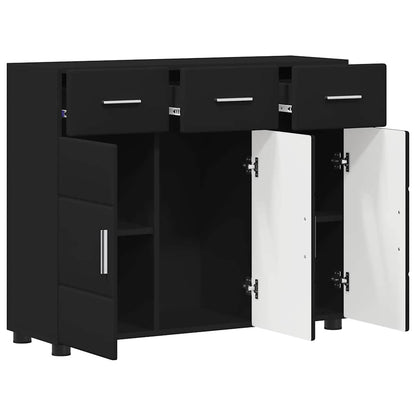 Credenza Florin Nero 88,5 X 30,5 X 73 Cm Legno Multistrato Bianco