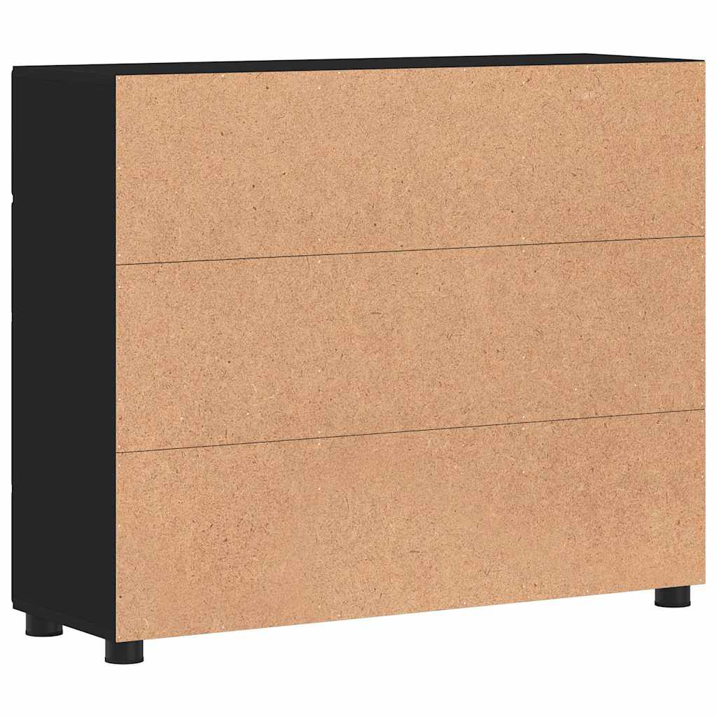 Credenza Florin Nero 88,5 X 30,5 X 73 Cm Legno Multistrato Bianco