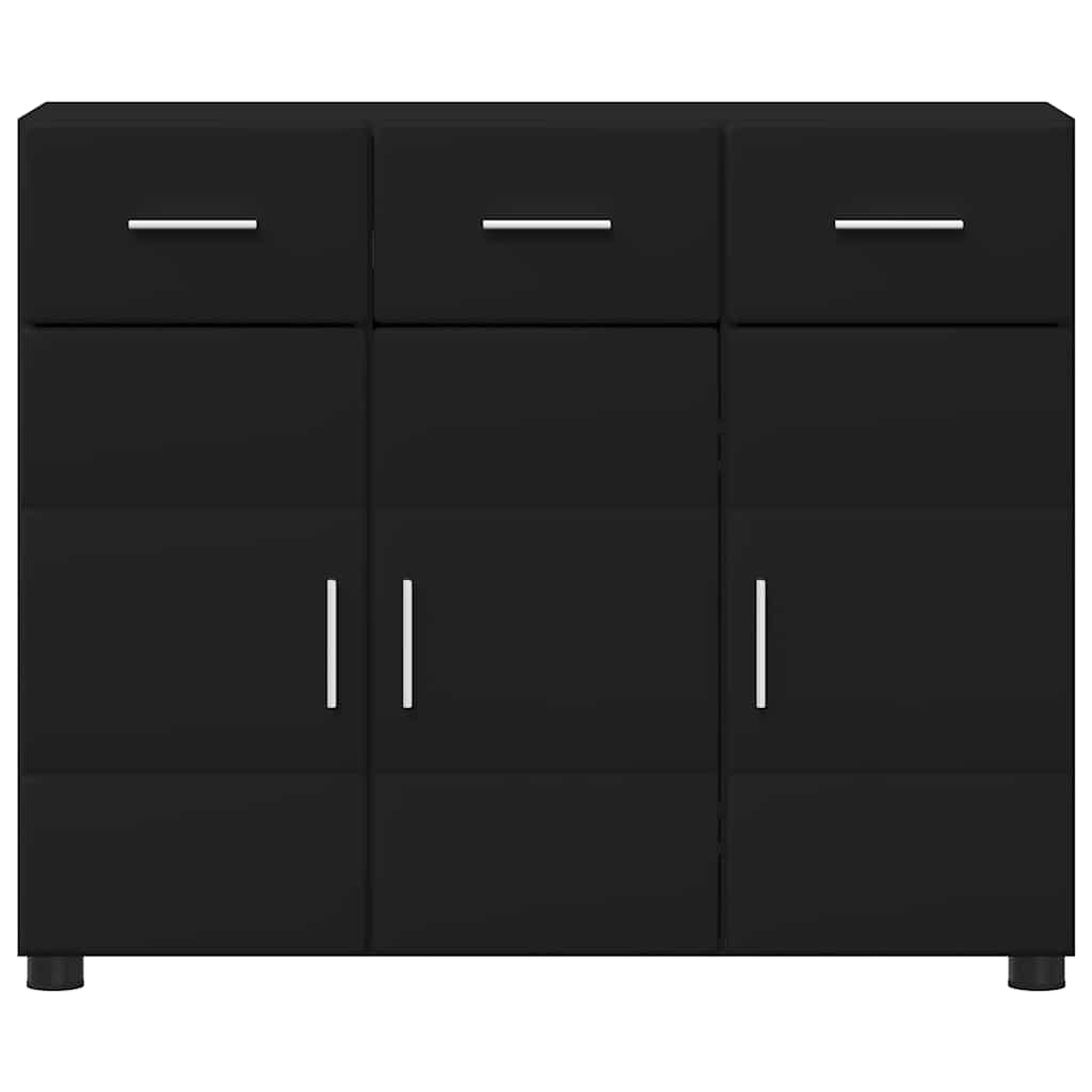 Credenza Florin Nero 88,5 X 30,5 X 73 Cm Legno Multistrato Bianco