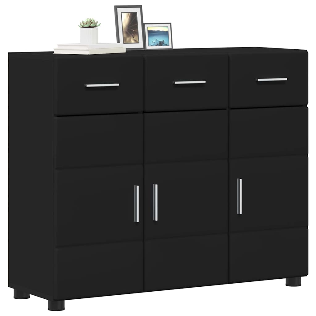 Credenza Florin Nero 88,5 X 30,5 X 73 Cm Legno Multistrato Bianco