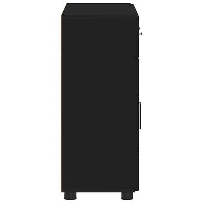 Credenza Florin Nero 88,5 X 30,5 X 73 Cm Legno Multistrato Bianco