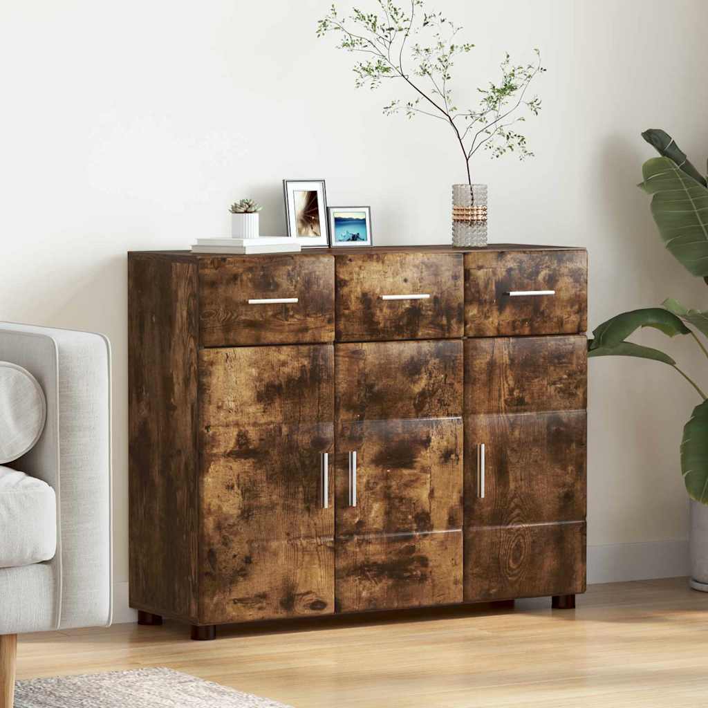 Credenza Con Lo Scaffale Florin Rovere Fumé 88,5 X 30,5 X 73 Cm Rovere Fumo