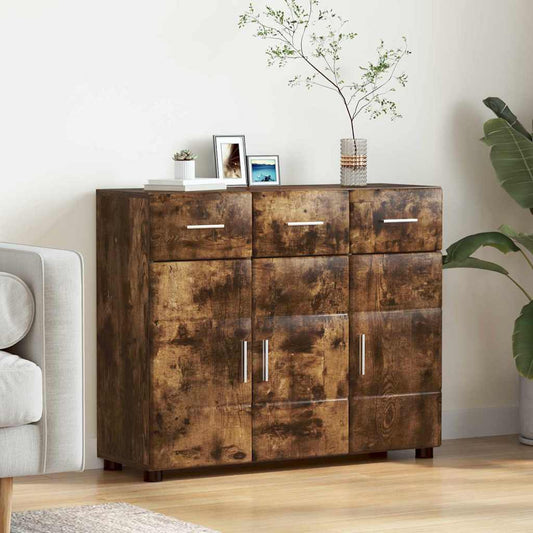 Credenza Con Lo Scaffale Florin Rovere Fumé 88,5 X 30,5 X 73 Cm Rovere Fumo