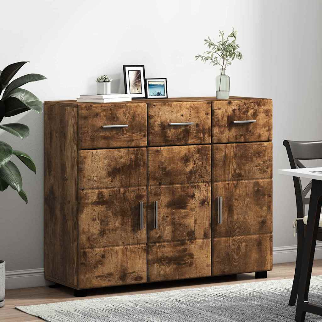 Credenza Con Lo Scaffale Florin Rovere Fumé 88,5 X 30,5 X 73 Cm Rovere Fumo
