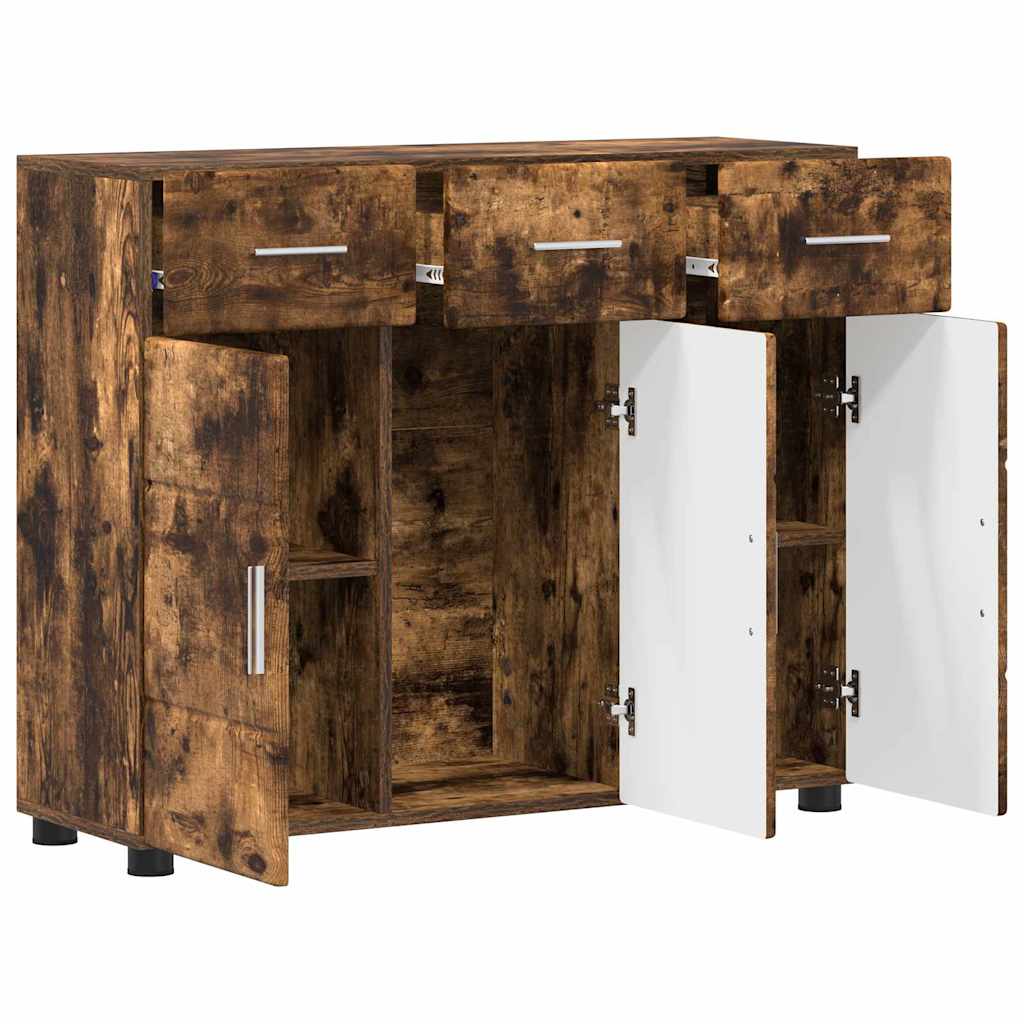 Credenza Con Lo Scaffale Florin Rovere Fumé 88,5 X 30,5 X 73 Cm Rovere Fumo