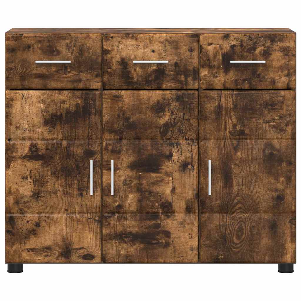 Credenza Con Lo Scaffale Florin Rovere Fumé 88,5 X 30,5 X 73 Cm Rovere Fumo
