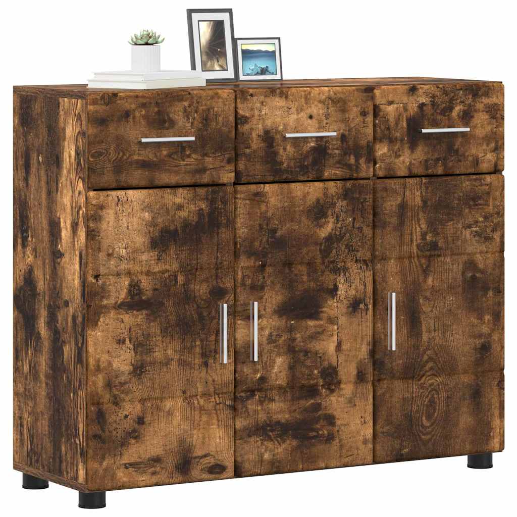 Credenza Con Lo Scaffale Florin Rovere Fumé 88,5 X 30,5 X 73 Cm Rovere Fumo