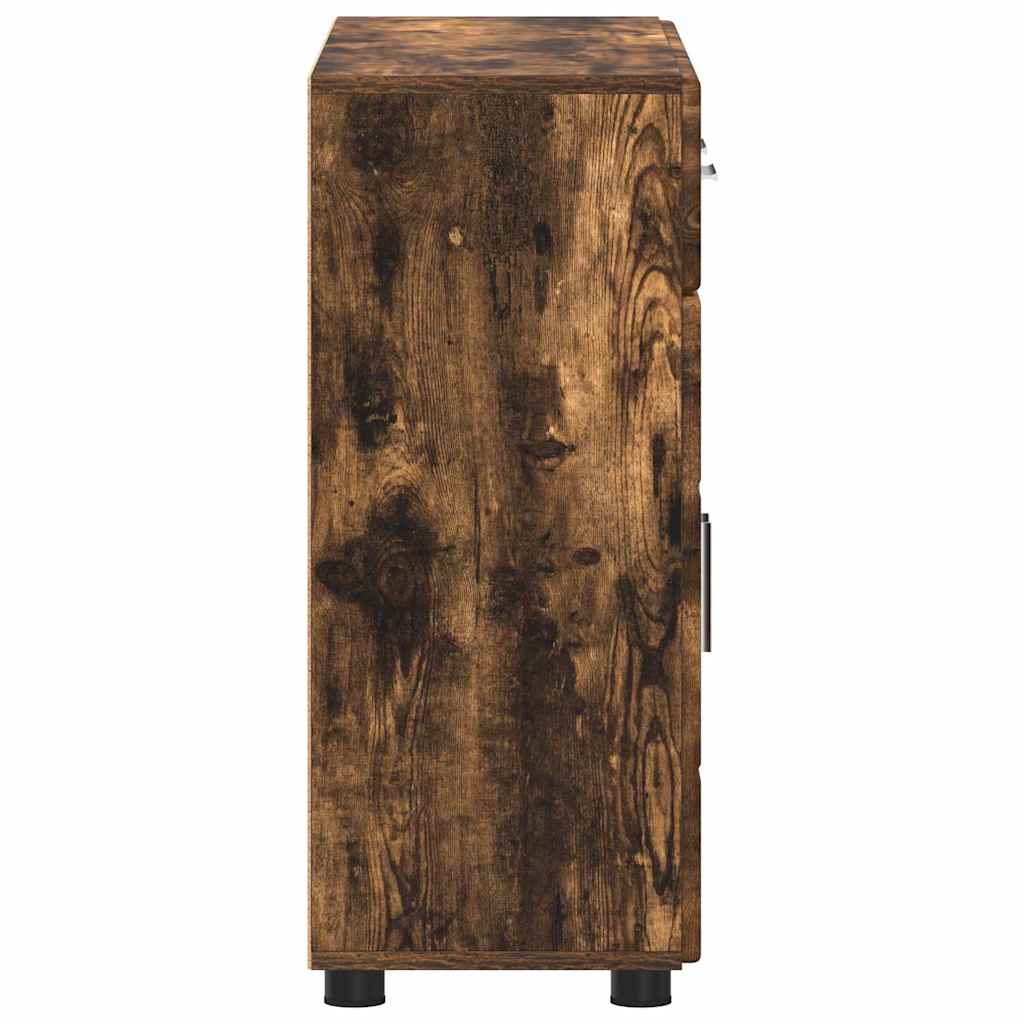 Credenza Con Lo Scaffale Florin Rovere Fumé 88,5 X 30,5 X 73 Cm Rovere Fumo