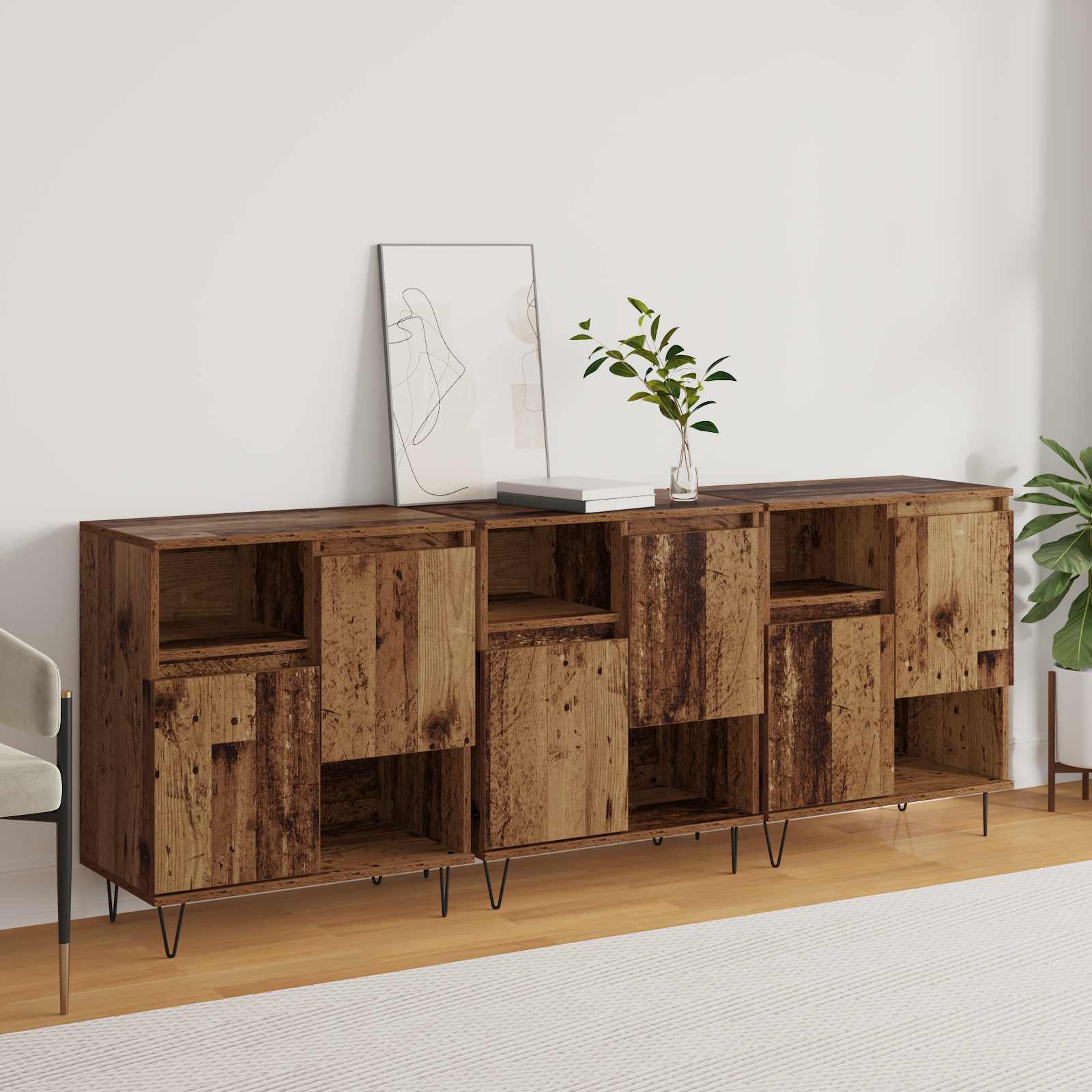 Credenza 3 Pcs 60 X 35 X 70 Cm